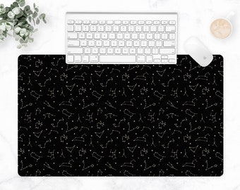 Zodiac Signs Desk Mat, Astrology Mouse pad, Extended Gaming Mousepad, Cute Office Desk Pad, Minimalist Desk Blotter, Constellation Decor
