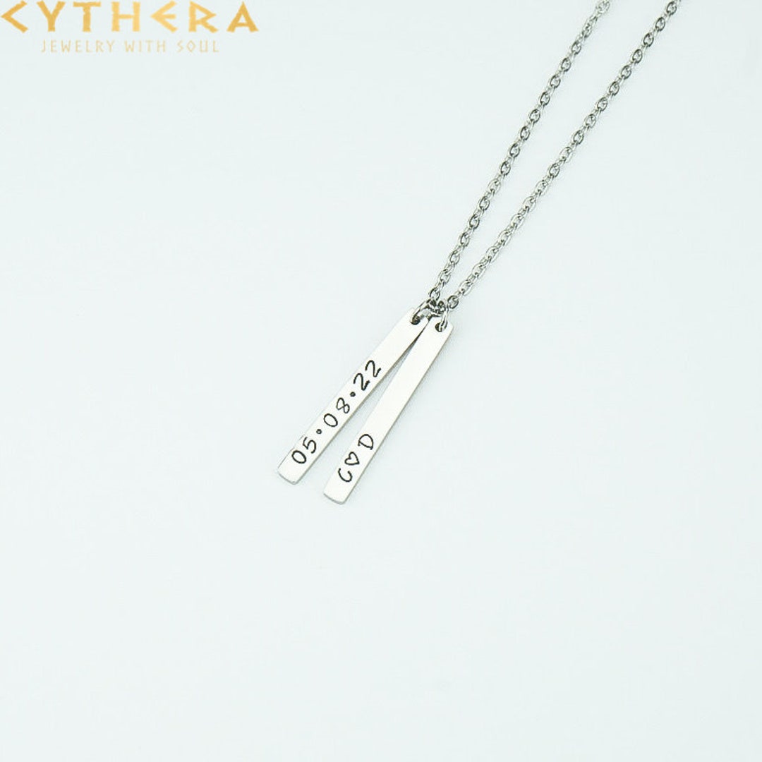 Custom Date Necklace / Anniversary Date Necklace / Wedding Etsy