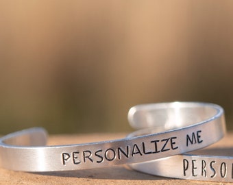 Hand stamped bracelet / personalized bracelet / custom bracelet / cuff bracelets / gift for her / gift for him / metal bracelet / customized