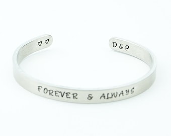 Personalized Hidden Message Cuff Bracelet / Engraved Secret Message / HandStamped Bangle / Inside Engraved Cuff / Custom Frendship Bracelet