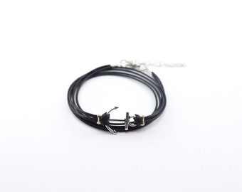 Anker-Armband, gewickelt Armband, Charm Armband, Anker Charme, Geschenk für sie, nautischen Schmuck, Seemann, Meer Armband, nautische Armband