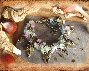 Boho and pagan bracelet, inspired by the Valkyries, in fluorite