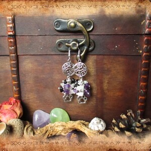 Boucles D'oreilles Pendantes Perles Rectangle - Style Ethnique Totem Marron/beige