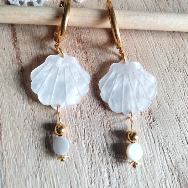 Boucles d'oreilles coquillage nacre