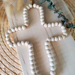 Christian cross wooden beads