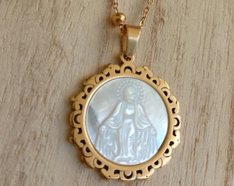 Vintage Miraculous Medal Necklace