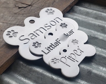 Deep Engraved Stainless Steel Dog ID Tag, Lifetime Warranty