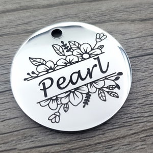 Pet Tags for Dogs • Dog ID Tags • Engraved Pet Tags • Large 30mm Round • Pet ID Tag Double Sided Personalized ID Tag for Dogs