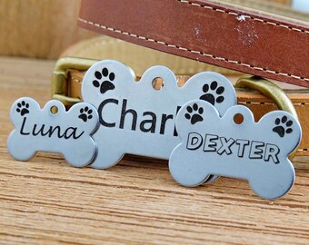 Pet Tag Dog Bone Stainless Steel Engraved Both Sides Personalized Puppy ID Tags Custom Pet Tag 3 Sizes Small Large XL Tag