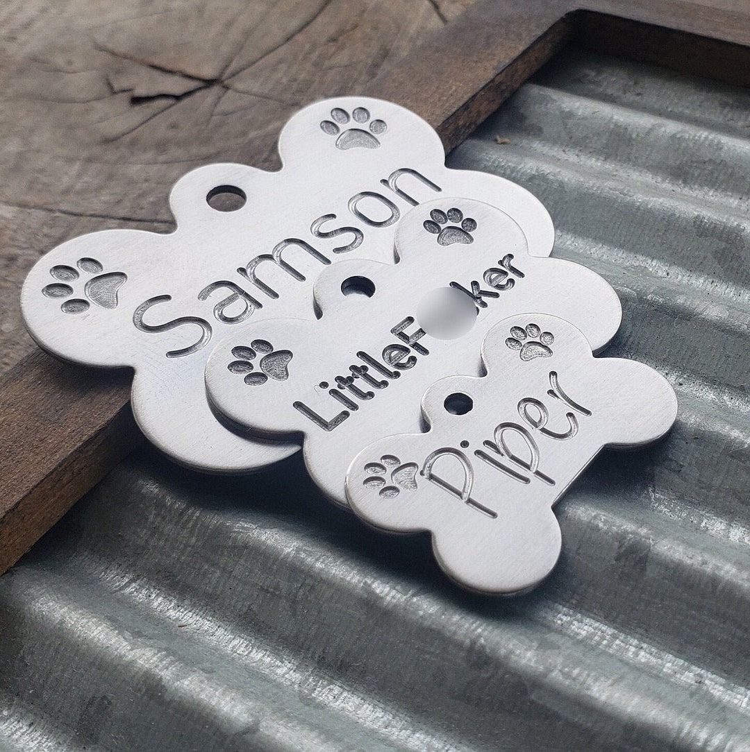Deep Engraved Stainless Steel Dog ID Tag, Lifetime Warranty - Etsy