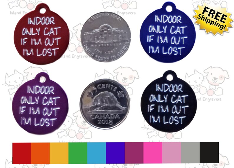 Cat Tag Extra Small Funny Indoor Only Cat Tags Deep Engraved Etsy France