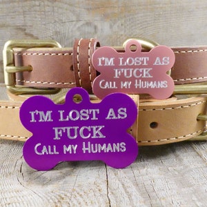 Pet Tag Funny Dog ID Tags Engraved Pet Charm 3 sizes Personalized on the back with your contact details Free Shipping image 6