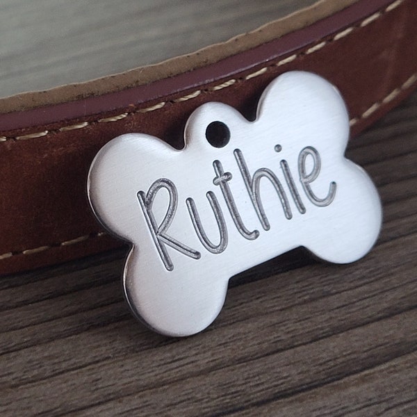 Lifetime Warranty Dog Tag Personalized Bone Pet Dog Tags Deep Engraved Double Sided, Stainless Steel Custom Dog Tag Puppy Tag Pet Tag
