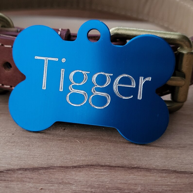 Pet Tag Dog Bone Cat Pet Tags Charm Tag Custom ID Free Deep Etsy Canada