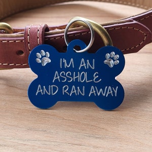 Pet Tag Funny Dog ID Tags Engraved Pet Charm 3 sizes Personalized on the back with your contact details Free Shipping image 9
