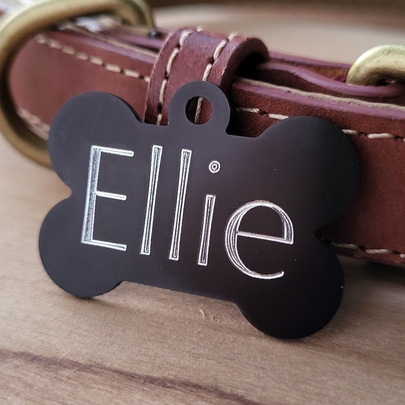 Pet Tag Dog Bone Cat Pet Tags Charm Tag Custom ID Free Deep Etsy Canada