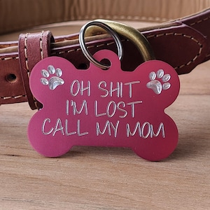 Pet Tag Funny Dog ID Tags Engraved Pet Charm 3 sizes Personalized on the back with your contact details Free Shipping image 8