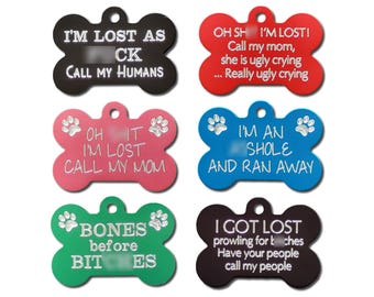 Personalized Pet ID Tag, Custom Dog Tag, Engraved Pet Tag, Funny Dog Tag, Pet Name Tag, Custom Pet ID Tag