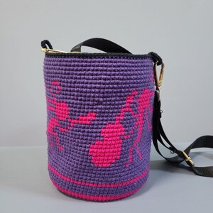 Small Crochet Crossbody Bag: Recycled Cotton Boho Purse image 8