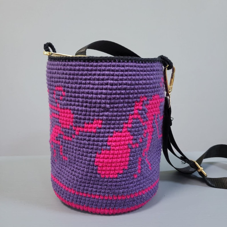Small Crochet Crossbody Bag: Recycled Cotton Boho Purse image 8