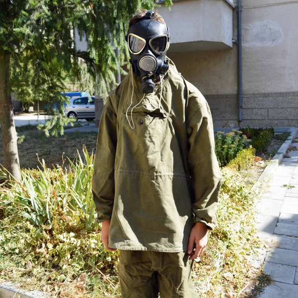 Veste militaire armée Anorak toile militaire Anorak à capuche poches Vintage randonnée Camping vélo veste Neuve d’époque pluie Parka Anorak veste