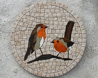 Uccelli in mosaico, decorazioni murali, arte murale per esterni, belle arti, EDEN e SWAN