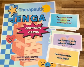 Therapy Printable Block Game Prompts – Digital Download PDF for Counseling