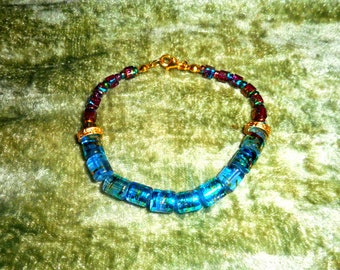Bracelet "MODERNA", Perles de verre imitation Murano, bijoux bohèmes