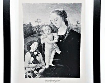 MADONNA AND CHILD - Vintage 7"x 5" Framed 15th Century Classic Art ...