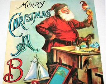 MERRY CHRISTMAS ABC Book Perfect addition to Holiday Decor Mint Condition B. Shackman We Ship Worldwide