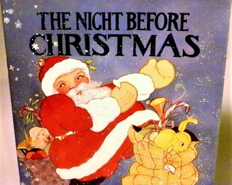 The NIGHT BEFORE CHRISTMAS Book- Adorable Illustrated Storybook- Pristine Condition- Perfect for Tabletop Holiday Decor Vintage B. Shackman