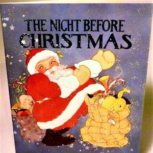 The NIGHT BEFORE CHRISTMAS Book- Adorable Illustrated Storybook- Pristine Condition- Perfect for Tabletop Holiday Decor Vintage B. Shackman