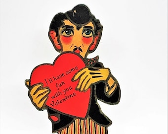 Vintage CHARLIE CHAPLIN VALENTINE Card Stand-up Display Decoration Mint Condition/Factory Sealed Rare! Merrimack