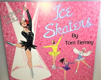 ICE SKATERS Paper Doll Book by Artist Tom Tierney MINT Condition! 3 Skater Dolls + Six Pages of Retro Fashion Skater Outfits Shackman Co