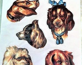 30 DOG HEAD Christmas SEALS Stickers Mint Condition Factory Sealed Vintage B Shackman Co.