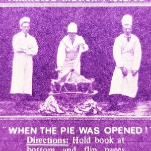 Vintage Flipix FLIP BOOK "When The Pie Was Opened!" Motion Pictures-Pristine/New Condition! Perfect gift for Animation & Film Students!