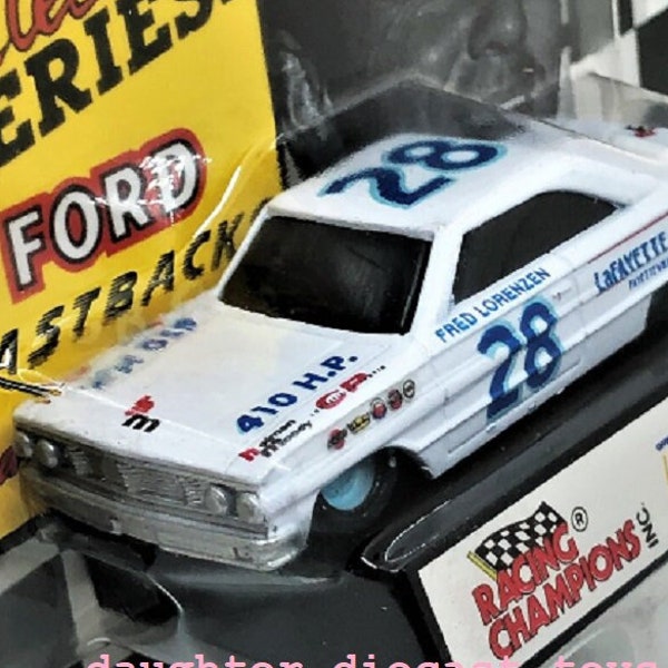 MIP 1963 FORD FASTBACK Fred Lorenzen-Factory Sealed! Diecast Metal Stock Car Pristine Condition H.T.F. Model-Great Gift for Collectors!