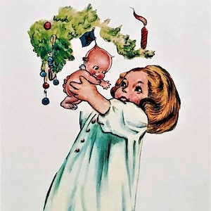 Vintage Kewpie Pudgie WEIHNACHTSGRÜSSE POSTKARTE In einwandfreiem Zustand! Selten ! Shackman Company Wir versenden weltweit!