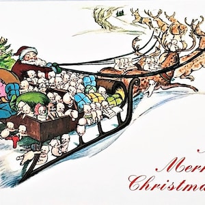 Vintage Kewpie Pudgie eine MERRY CHRISTMAS POSTCARD Tadelloser Zustand! Selten ! Shackman Company Wir versenden weltweit!