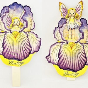 FEE in ORCHIDEE - Vintage Mechanische Grußkarte - Helen Page Artist - Tadelloser Zustand! B. Shackman Co.