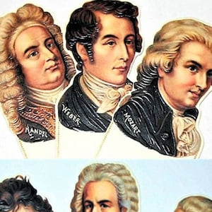 6 FAMOUS COMPOSER BOOKMARKS-Rare Deeply Embossed Shackman-Perfect gift for Classic Music Lovers and Musicians!