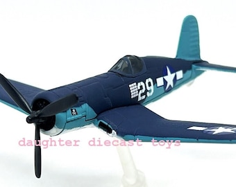 Vintage NAVY F-4U CORSAIR- Diecast Metal-WWII Airplane with Stand- Pristine Condition! Corgi Toys -Perfect Gift for Collectors!