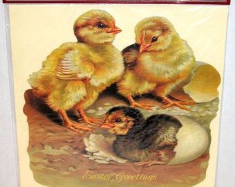 Adorable! EASTER DECORATION "Just Hatched Chicks" Large Standing Display -PRISTINE Condition/Factory Sealed Rare! Shackman