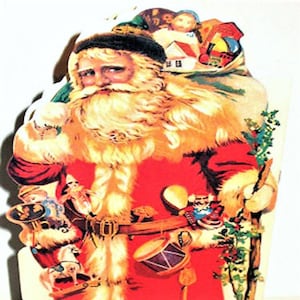 Large Vintage SANTA CLAUS Christmas BOOK Beautiful Victorian Era Illustrations  Perfect Tabletop Holiday Decor Mint Condition Rare! Shackman