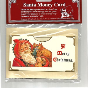 Pkg of 12 Vintage SANTA Christmas MONEY Gift CARD s Mint Condition Factory Sealed Rare B. Shackman image 1