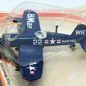 Vintage 1982 Marines F4U Corsair Kampfflugzeug Diecast Metal Flugzeug Mint Zustand / Fabrik versiegelt! Zlymex Zee Toys Seltenheit !