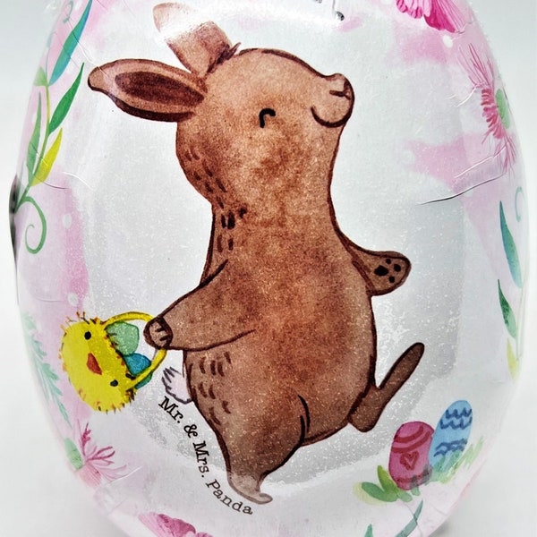 Decoupage Osterei (6x4,5 ") überspringender Hase!"