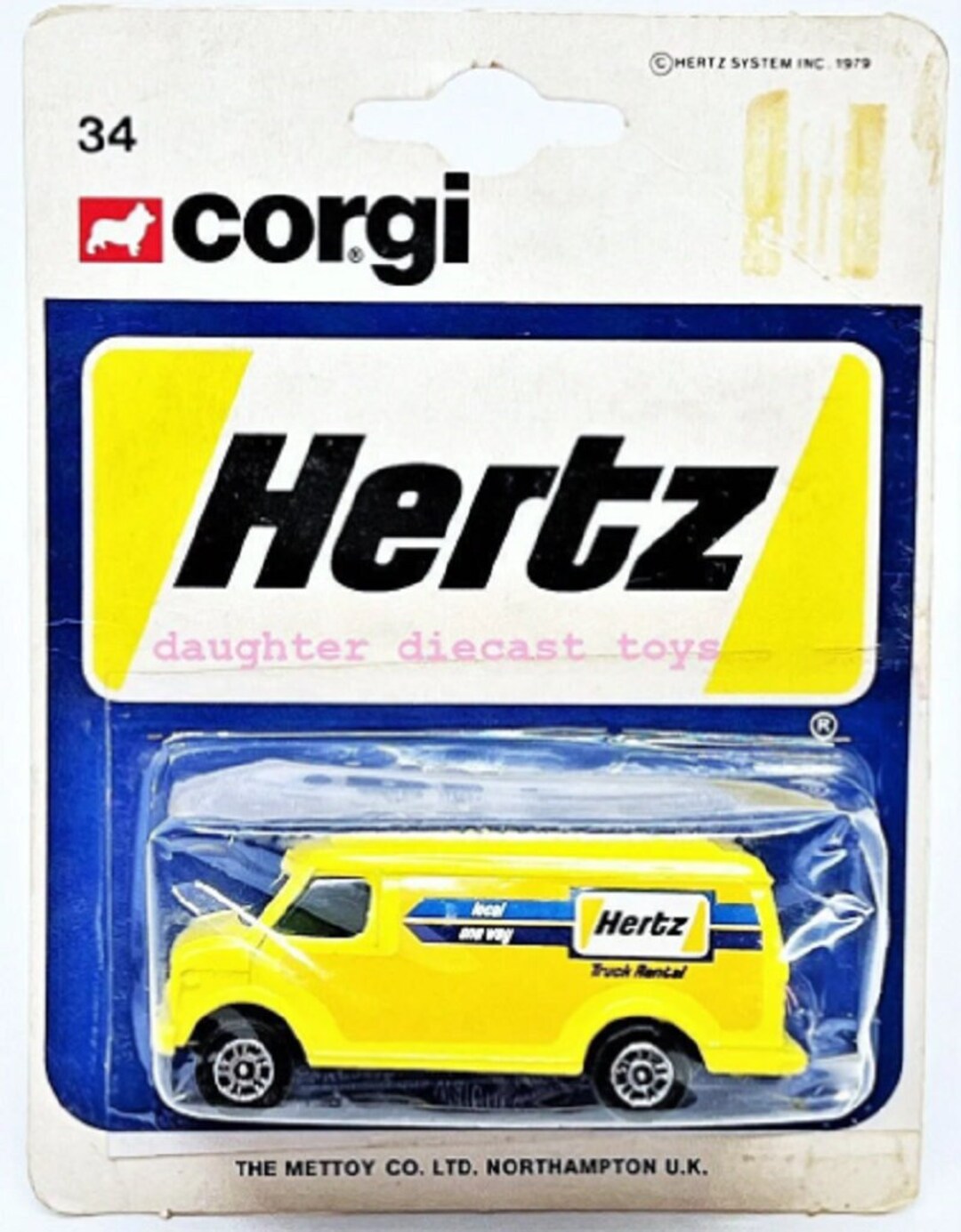 Vintage 1979 HERTZ MOVING VAN Truck mint Condition on Card Rare Find