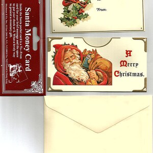 Pkg of 12 Vintage SANTA Christmas MONEY Gift CARD s Mint Condition Factory Sealed Rare B. Shackman image 2