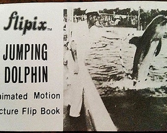 Flipix FLIPPER Animated Motion Picture FLIP BOOK Jumping Dolphin Mint Condition B. Shackman Company